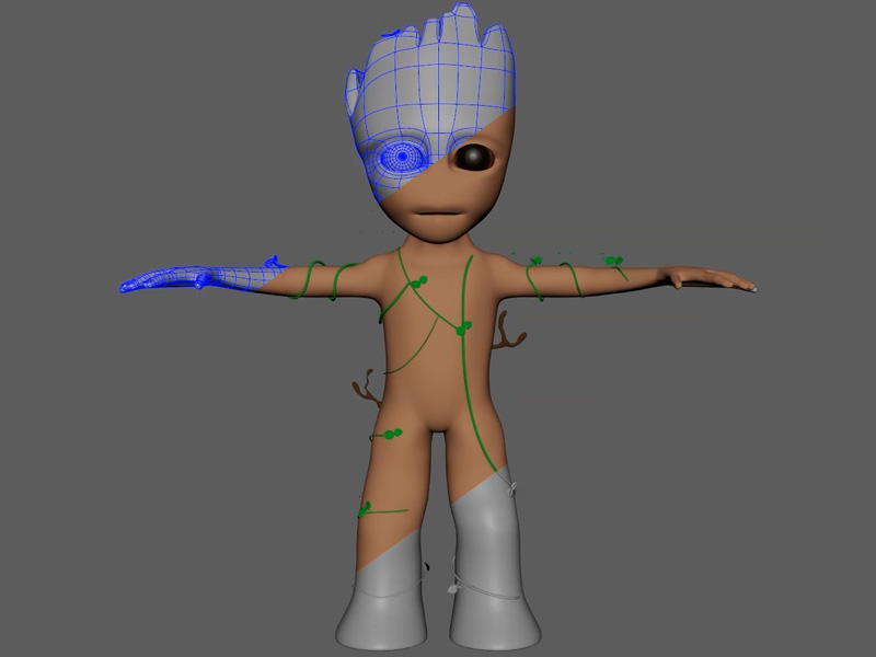 Baby Groot Stylized Poly Model